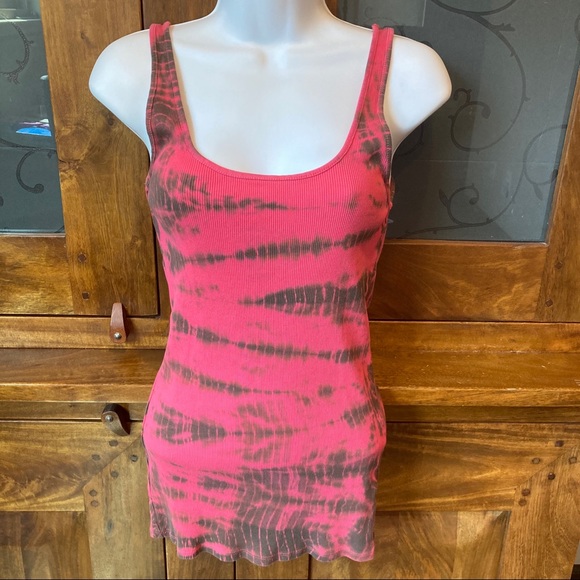 Pink Tie-Dye Ribbed Tank - Picture 2 of 7